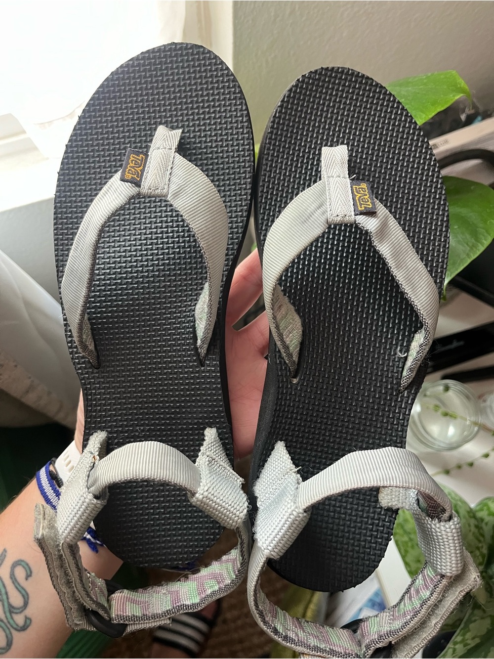 Teva Black Sandals with Light Gray Straps